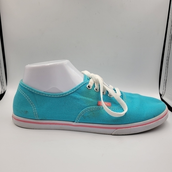 VANS Lo Pro Teal Upper Pink Stripe Low Top Lace-Up Canvas Sneakers Sz 9 - Picture 7 of 10